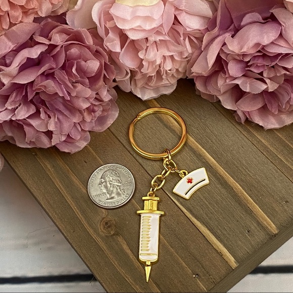 Nurses Keychain with Syringe & Charms - Picture 15 of 16